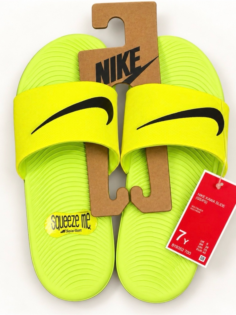 Nike Neon Yellow/Black Youth Slide Sandals